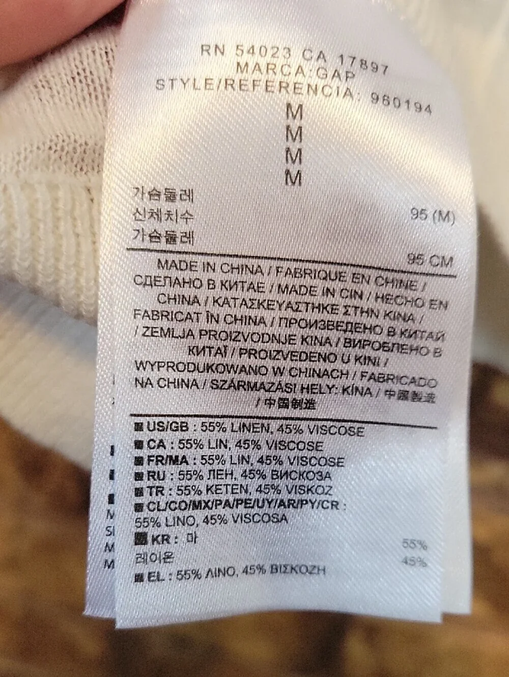 Gap Linen Viscose Blend Lightweight Sweater Ivory Size Medium Stichy Sleeve